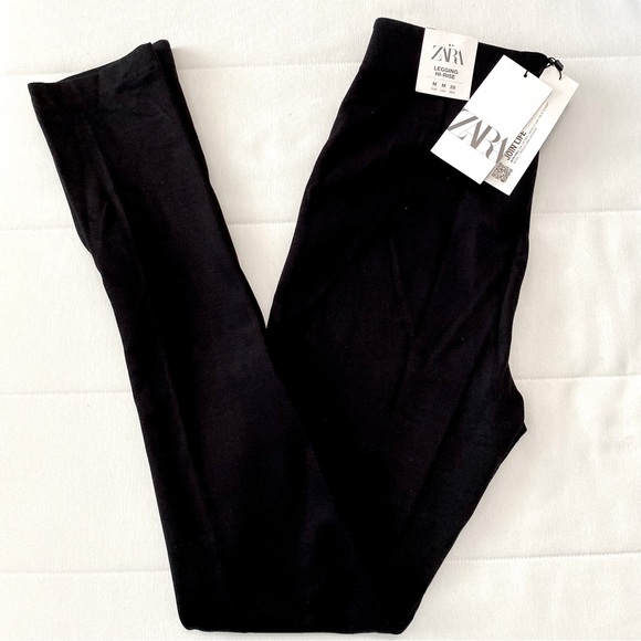 ❌SOLD❌ 🆕 ZARA BLACK HIGH-RISE LEGGING MEDIUM NWT - Picture 1 of 5